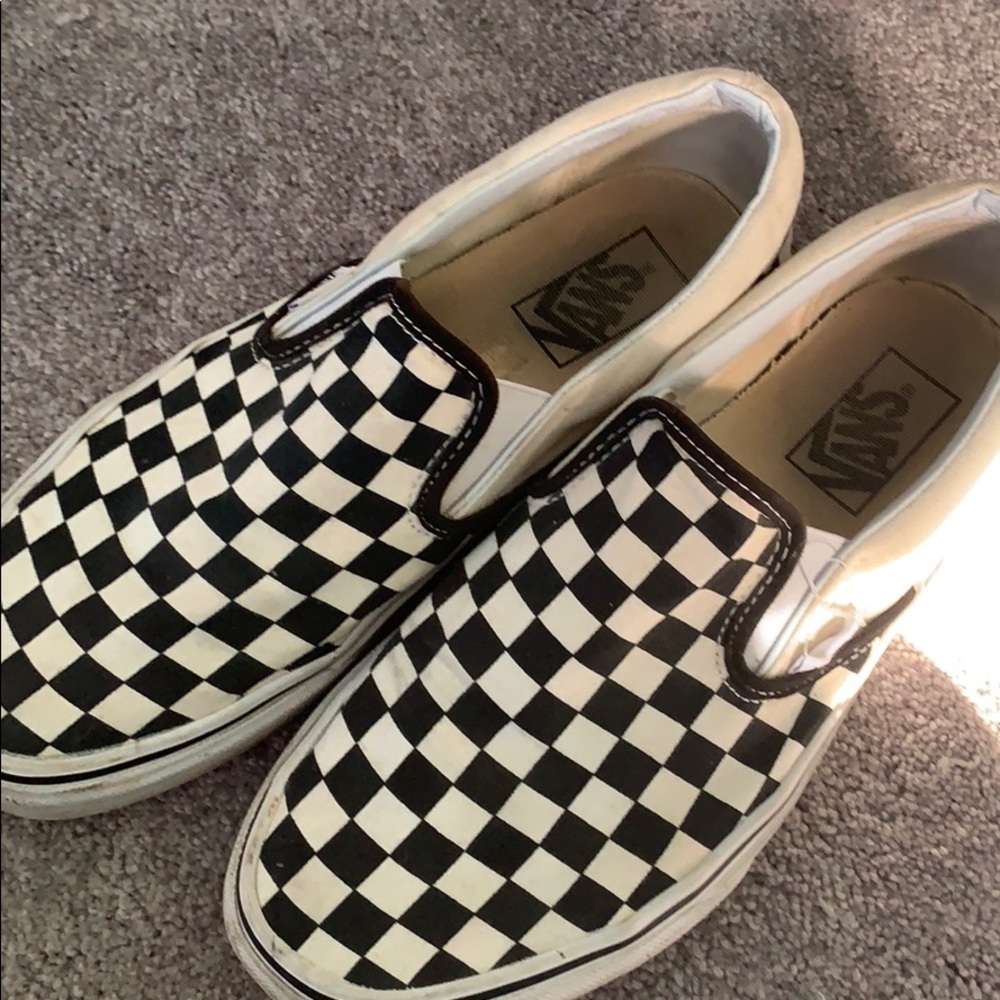 slightly used checkered vans